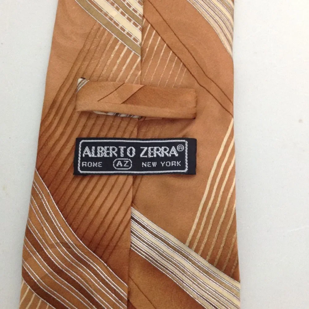 Alberto Zerra 100% Silk HANDMADE Neck Tie Rome/New York